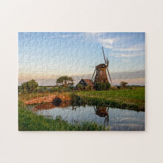Windmolen op het platteland in Holland Legpuzzel (Horizontaal)
