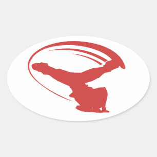 Windmolen stijl rode sticker
