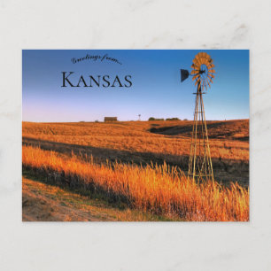 Windmolen ten zuidwesten van Salina Kansas Briefkaart