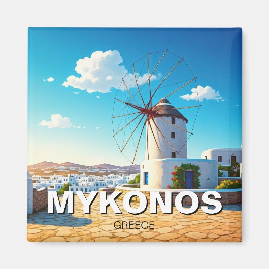 windmolen van de koelkast van Mykonos Magneet (Voorkant)