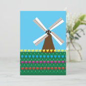 Windmolen van Tulp Flowers Kaart (Staand voorkant)