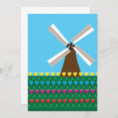 Windmolen van Tulp Flowers Kaart (Voorkant / Achterkant)