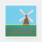 Windmolen van Tulp Flowers Servet (Voorkant)