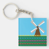 Windmolen van Tulp Flowers Sleutelhanger (Voorkant)
