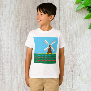 Windmolen van Tulp Flowers T-shirt