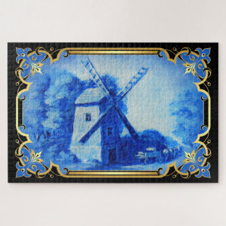 windmolen van Zwitserse/Noorse/Holland: blauw delf Legpuzzel