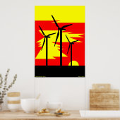 Windmolen - Zonnegeur - Siliemens windenergie Poster (Keuken)