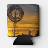 Windmolen zonsondergang foto koelbox blikjeskoeler (Achterkant)