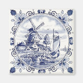  windmolenboot Delft Blue Magneet (Voorkant)