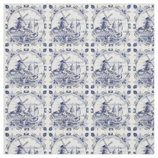  windmolenboot Delft Blue Stof (Swatch)