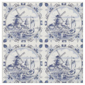  windmolenboot Delft Blue Stof (Close Up)