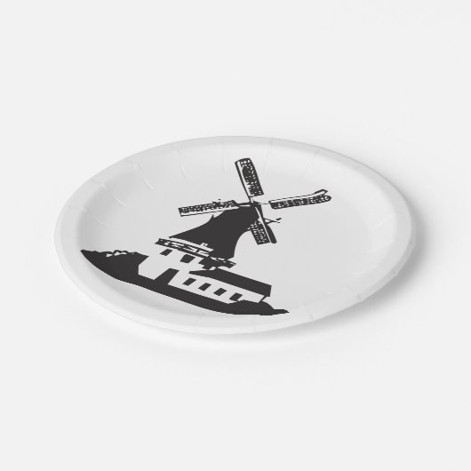 Windmolengebouw Papieren Bordje (Gekanteld)