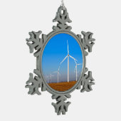 Windmolenlandschap Tin Sneeuwvlok Ornament (Links)