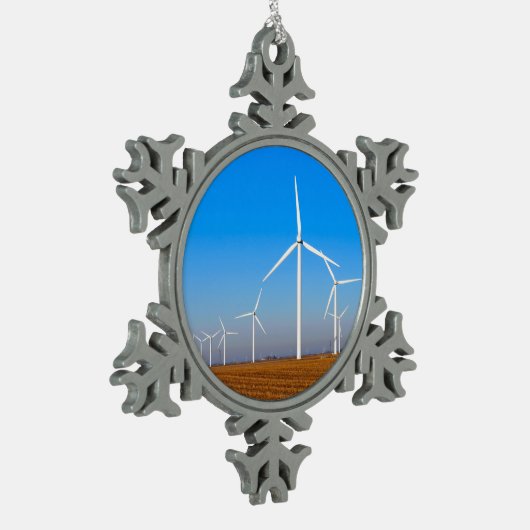 Windmolenlandschap Tin Sneeuwvlok Ornament (Links)