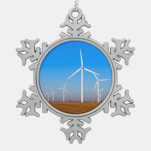 Windmolenlandschap Tin Sneeuwvlok Ornament (Voorkant)