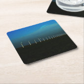 Windmolenpark coastercna vierkante kartonnen onderzetter (Schuin)