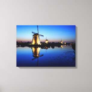 Windmolens bij Blue Hour canvas print