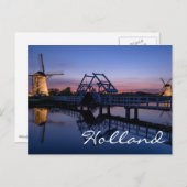 Windmolens en een diskette bij het briefkaart met  (Voorkant / Achterkant)