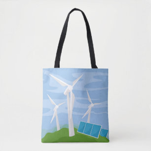 Windmolens en zonnecellen draagtas