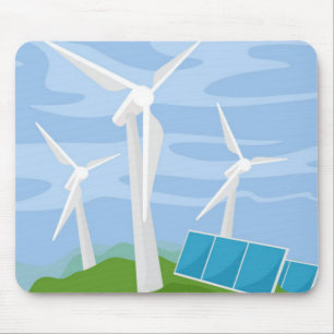 Windmolens en zonnecellen muismat