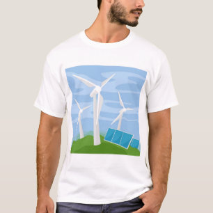Windmolens en zonnecellen t-shirt