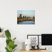Windmolens, Kinderdijk, Nederland Poster (Thuiskantoor)
