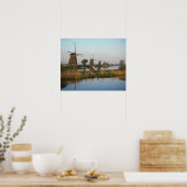Windmolens, Kinderdijk, Nederland Poster (Keuken)