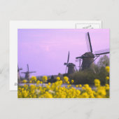 Windmolens langs het kanaal van Kinderdijk, Briefkaart (Voorkant / Achterkant)