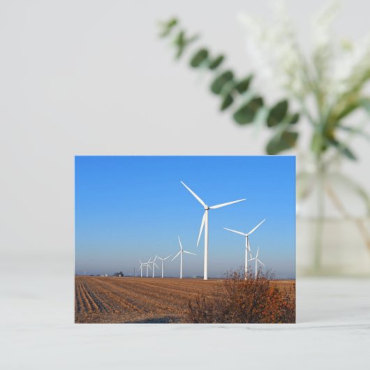 Windmolens met herfst landschap briefkaart (Staand voorkant)