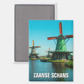 Windmolens op de Zaanse Schans Nederland Magneet (Voorkant / Achterkant)