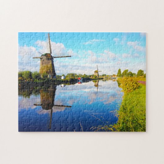 Windmolens van Amsterdam Holland. Legpuzzel (Horizontaal)
