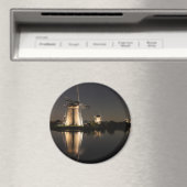 Windmolens verlicht 's nachts ronde magneet (Insitu (Vaatwasser))