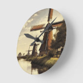 Windmolens wandklok ronde klok (Hoek)