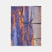 Windmolenturbine op zonsondergang fleece deken (Voorkant)
