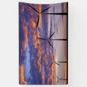 Windmolenturbine op zonsondergang spandoek (Verticaal)