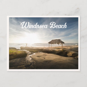 Windnsea Beach La Jolla Zonsondergang San Diego Fo Briefkaart