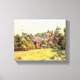 Windor Castle uit de Fields, Berkshire, Engeland Canvas Afdruk