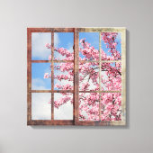 Window Cherry Blossom Tree Canvas Afdruk (Voorkant)