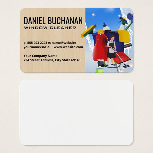 Window Cleaning | Squeegee | Maid Visitekaartje (Voorkant /achterkant)