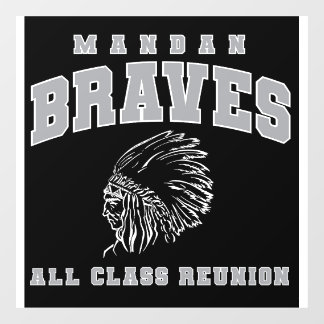 Window Cling Mandan Braves All Class Reunion Raamsticker