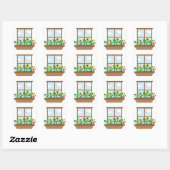 Window Flowers Vierkante Sticker (Vel)