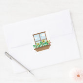Window Flowers Vierkante Sticker (Envelop)