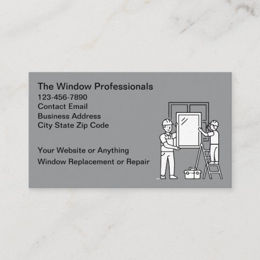 Window Repair Replace Services Visitekaartje (Voorkant)