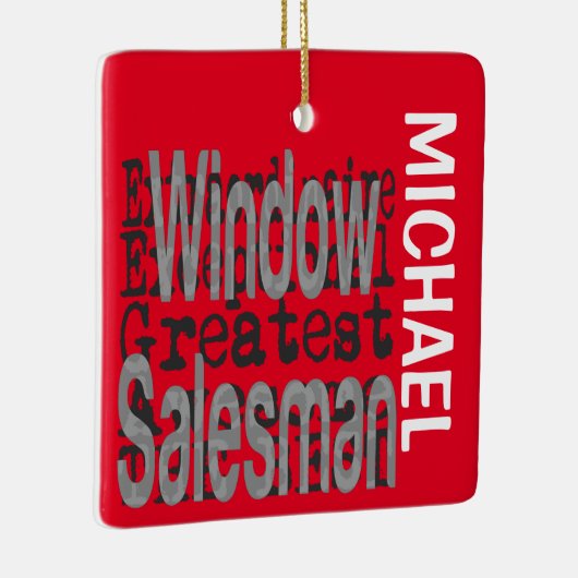 Window Salesman Extraordinaire CUSTOM Keramisch Ornament (Rechts)
