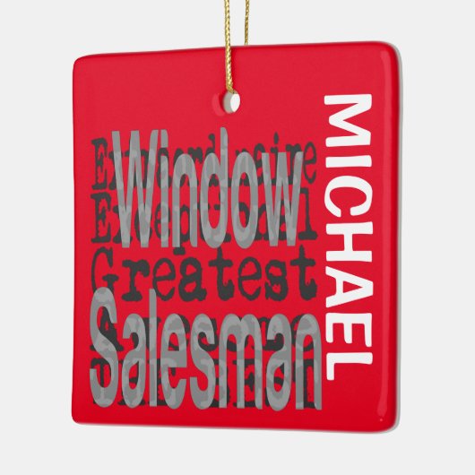 Window Salesman Extraordinaire CUSTOM Keramisch Ornament (Links)