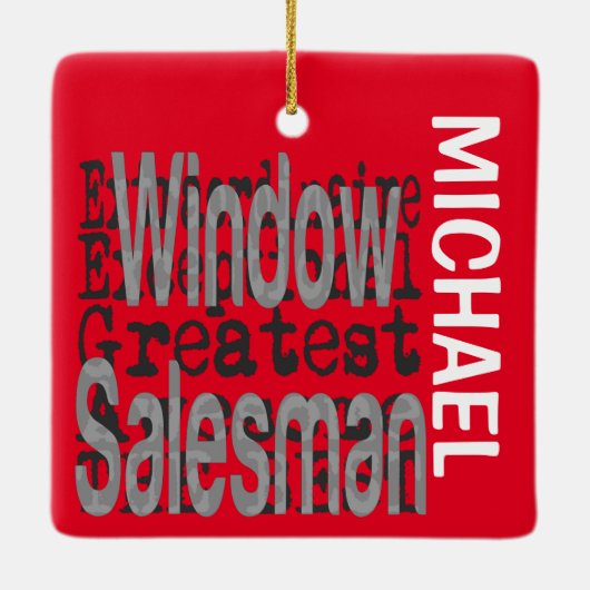 Window Salesman Extraordinaire CUSTOM Keramisch Ornament (Achterkant)