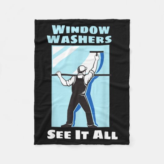 Window Washer Funny Window Washing Cleaner Quote  Fleece Deken (Voorkant)