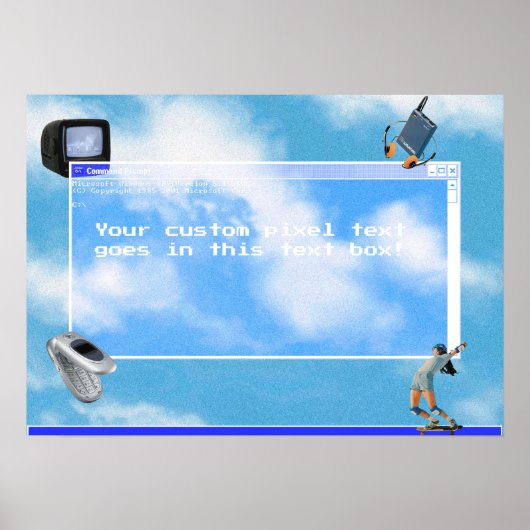 Windows95 Computer Theme Aangepaste tekst Poster (Voorkant)