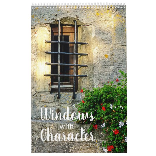 Windows avec caractère Calendrier 12 mois 2024 (Protection)