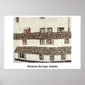 Windows by Egon Schiele Poster (Voorkant)